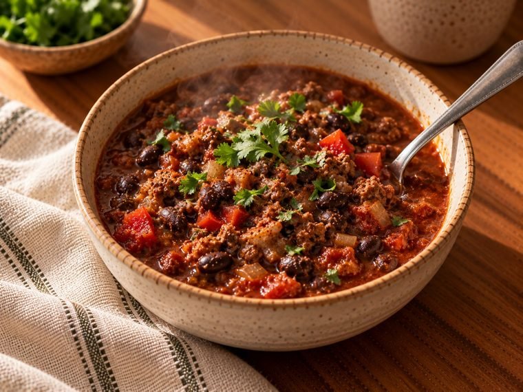 Chili de res con frijoles
